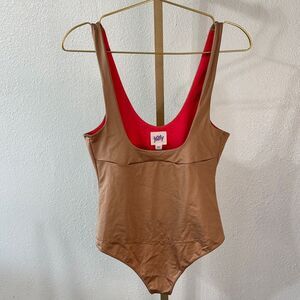YITTY headliner shaping open bust thong Brown sugar Bodysuit- Large